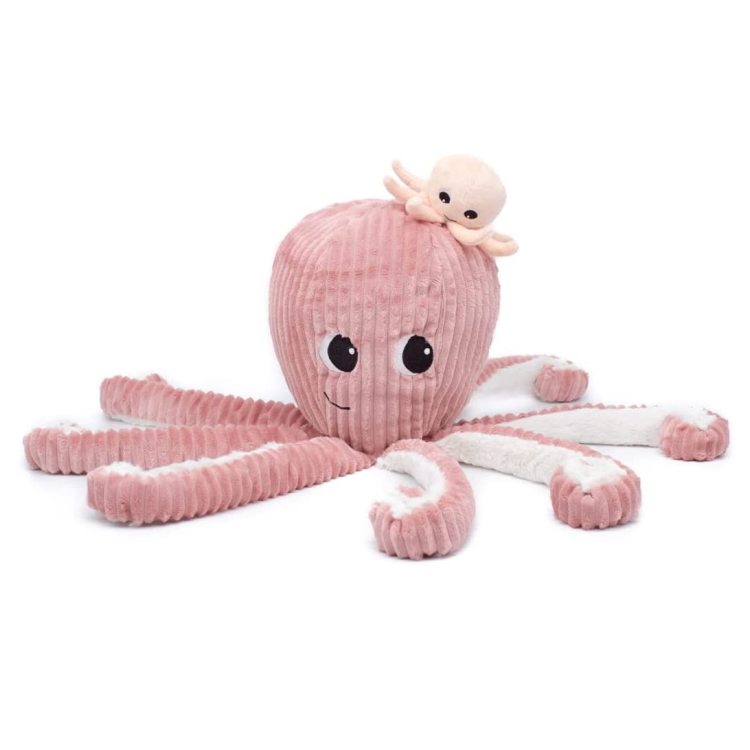 The deglingos - the ptipotos - giant octopuss with baby pink - 45 cm 